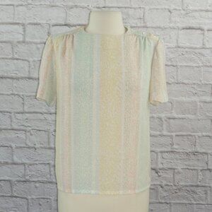 Vintage 70s James Kenrob Pastel Striped Top 8